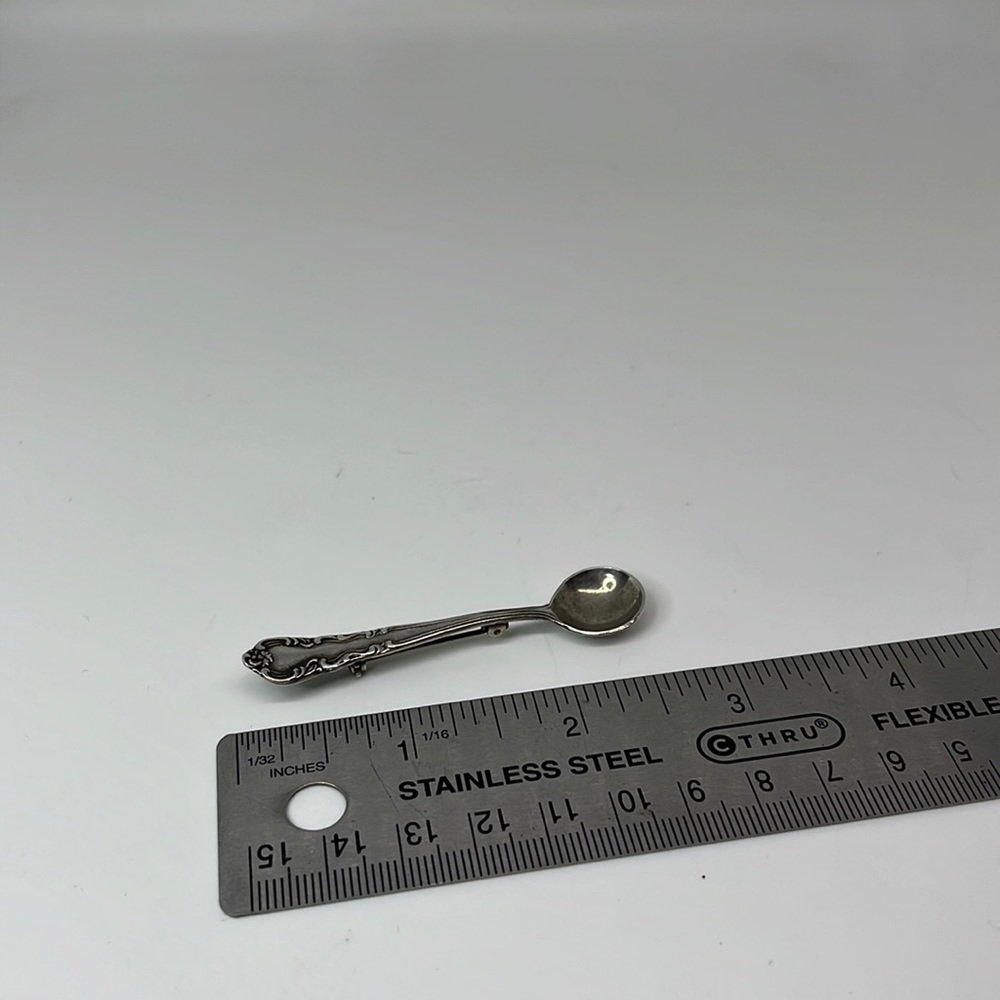 Vintage sterling silver small spoon pin brooch 😀
